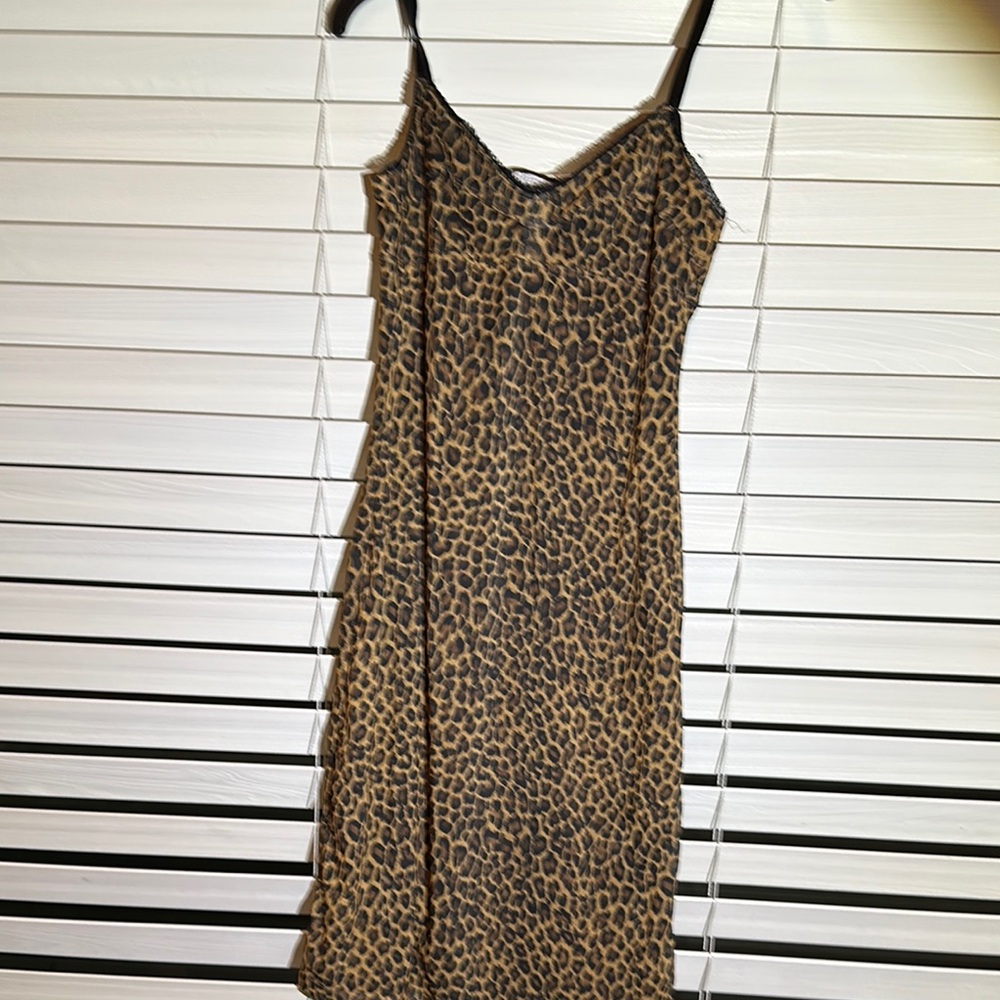 La Belle Brown and Tan Slip Mini Dress